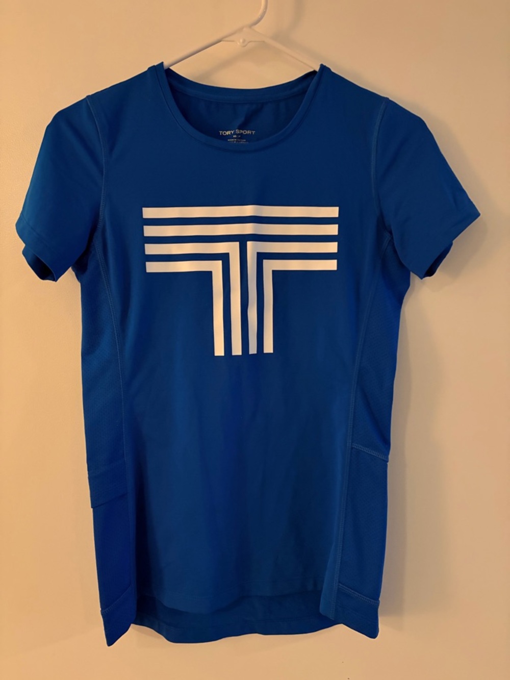 Tory Burch Tory Sport Women's Blue Logo Performance Tee short sleeve